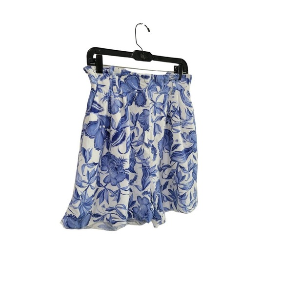 H&M Linen‎ Blend Floral Printed Paperbag High Waisted Shorts Size 6 - Picture 2 of 8
